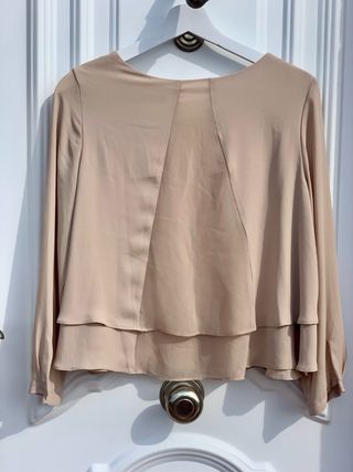 Blusa Zara Volante Beige