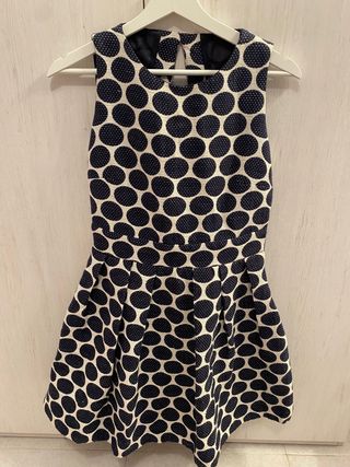 Vestido de lunares azul y blanco