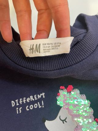 Sudadera niña con lentejuelas TALLA 4-6. H&M