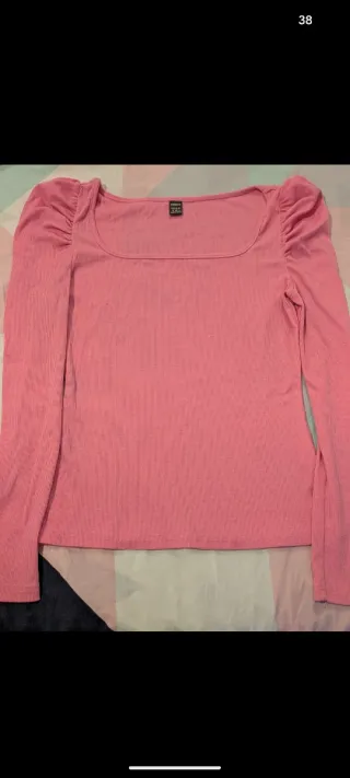 Camiseta rosa Shein manga larga talla M