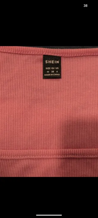 Camiseta rosa Shein manga larga talla M