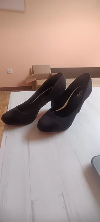 Zapatos tacón MTNG ante negro talla 38