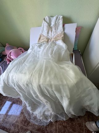 Vestido de Novia Blanco y Dorado