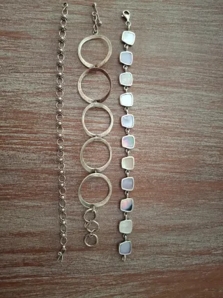 Pulseras de plata con eslabones