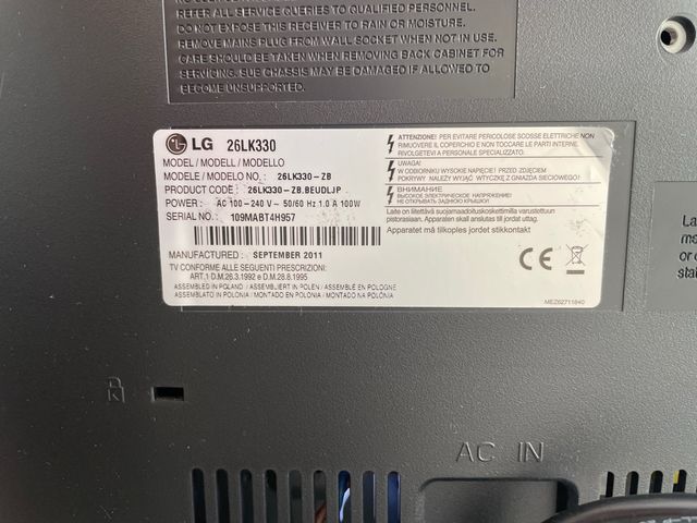 Televisión LG 26LK330