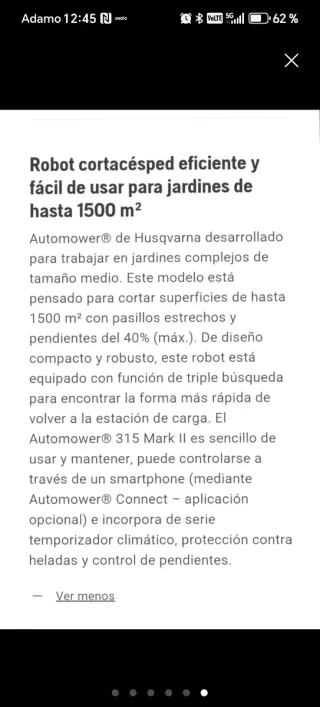 Robot cortacésped Husqvarna 315 Mark