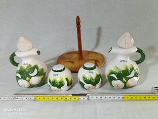 Set Olio, Aceto, Sale e Pepe con Vassoio