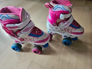 Patines para niña rosas y blancos