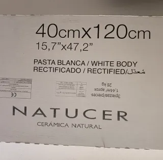 6 Baldosas Pared Cerámica Blanco 40x120