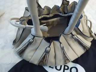 Bolso de piel Lupo Beige y detalles animales print