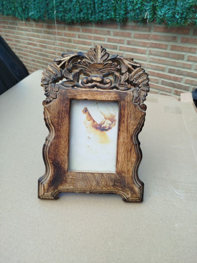 Portafotos rústico de madera