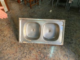 Fregadero doble de aluminio