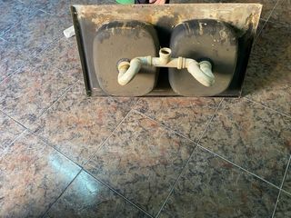 Fregadero doble de aluminio
