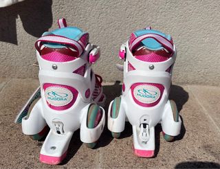 Patines Hudora Niña Rosa Talla Ajustable 30-33