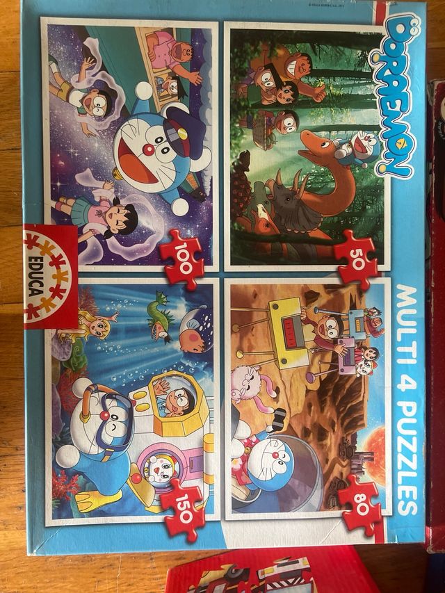 Lote Puzzles Doraemon, Cars, Mickey Mouse