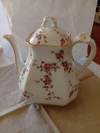 Tetera Haviland Limoges porcelana floral