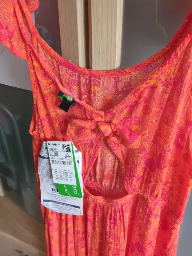 Vestido niña estampado naranja 10 años
