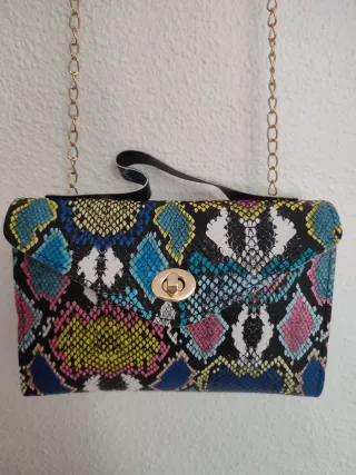 Bolso de mano estampado serpiente