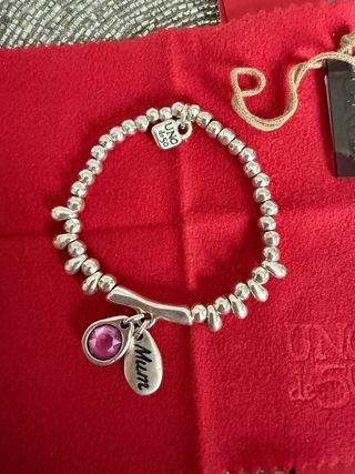 Pulsera Uno de 50 Mum con piedra rosa
