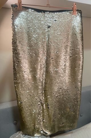Falda Lentejuelas Dorada y negra