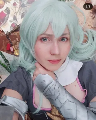 Peluca Cosplay Verde Azulado