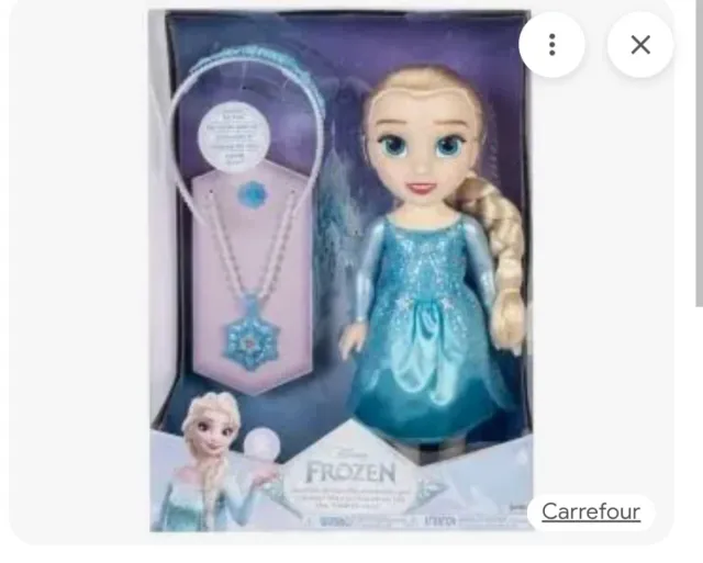 Muñeca Frozen Elsa con trenza y collar