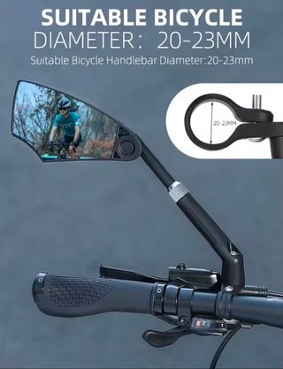 Espejo Retrovisor para Bicicleta o Patinete Negro.