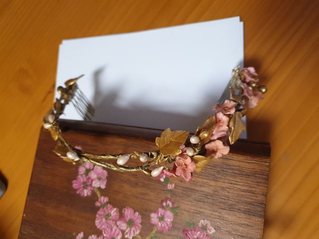 Corona de novia,comunión flores y perlas