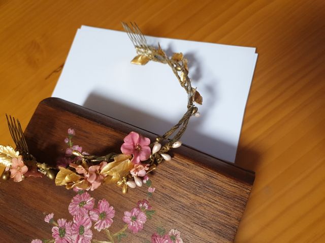 Corona de novia,comunión flores y perlas