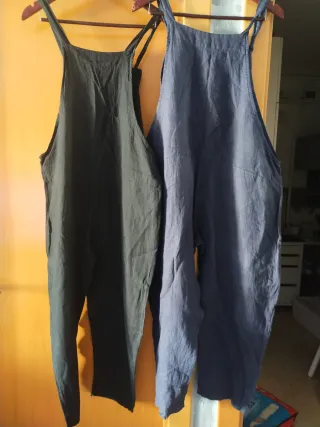 Dos petos de lino talla única