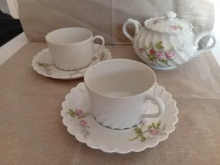 Set Haviland Limoges Porcelana Flores Rosas