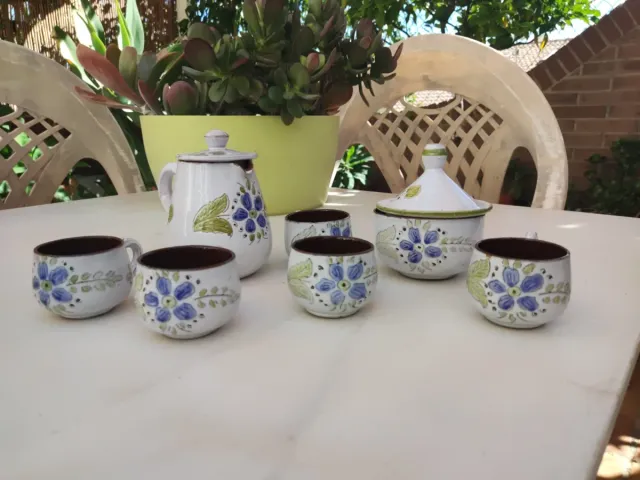 Juego de café artesanal 5 tazas,