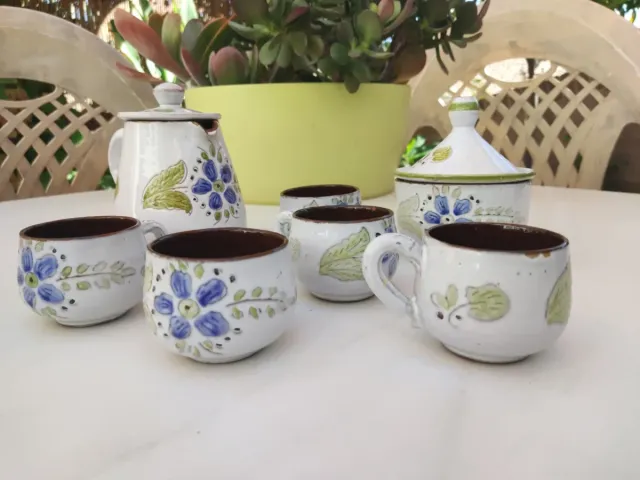 Juego de café artesanal 5 tazas,