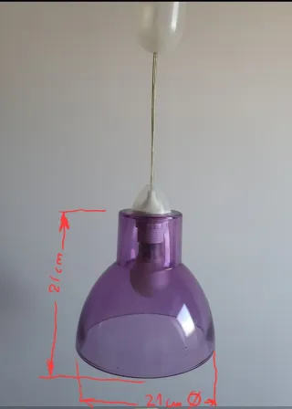 Lámpara colgante vidrio malva