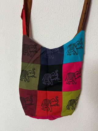 Bolso bandolera hippie elefantes vintage