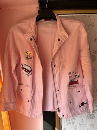 Chaqueta Zara Snoopy Rosa Talla 11/12