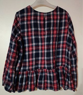 Blusa Zara cuadros bordada