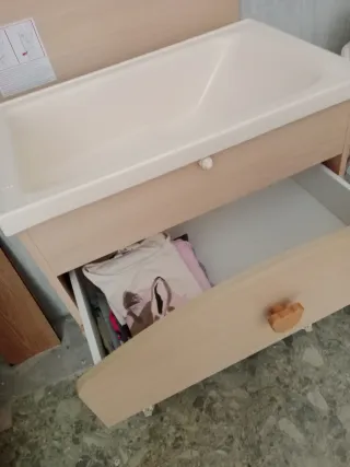 Mueble cambiador bebé con cajones