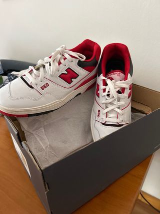 New Balance 550 Bambas Blancas y Rojas