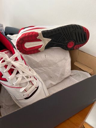 New Balance 550 Bambas Blancas y Rojas