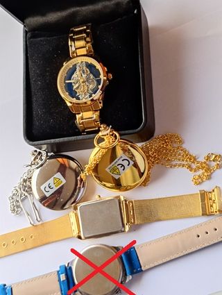 Lotto 5 orologi: 2 tasca, 3 polso