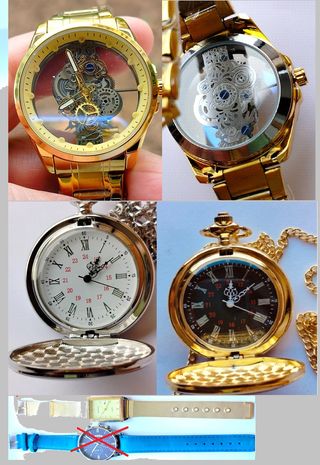 Lotto 5 orologi: 2 tasca, 3 polso