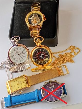 Lotto 5 orologi: 2 tasca, 3 polso