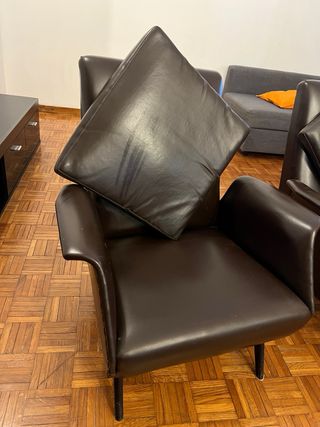 Coppia Poltrone Vintage Pelle Marron