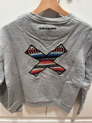 Sudadera Blue Banana Gris con Logo X