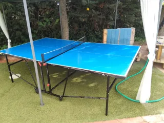 Mesa de Ping Pong Plegable Azul