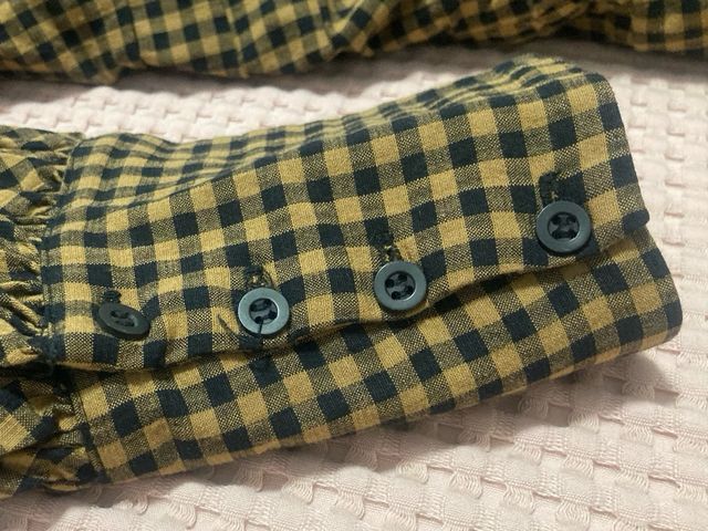 Vestido Zara cuadro Vichy marrón y negro.