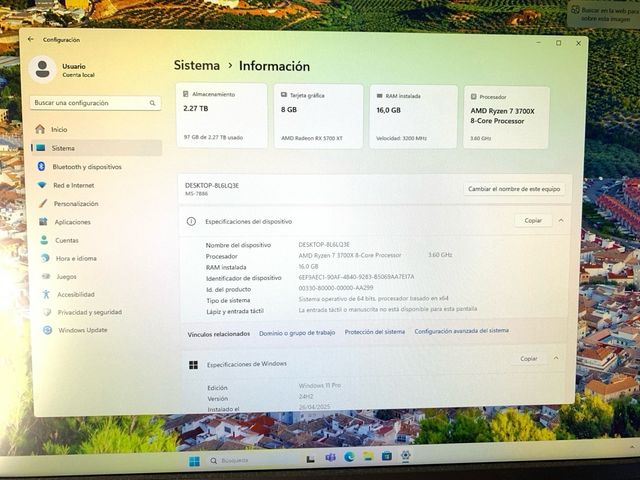 PC Gaming Ryzen 7 3700X RX 5700 XT 8GB