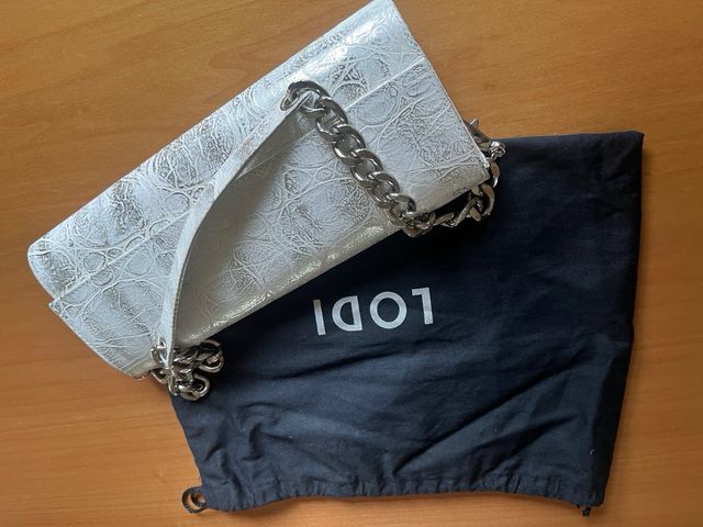 Conjunto Sandalias y Bolso LODI Blanco y Dorado