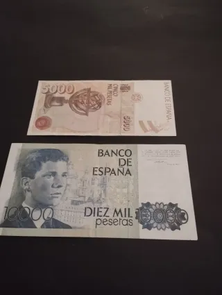 Billetes Españoles 5000 y 10000 Pesetas